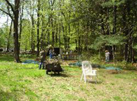 Student and staff from the E.O. Smith Depot Campus School helping with spring cleanup.